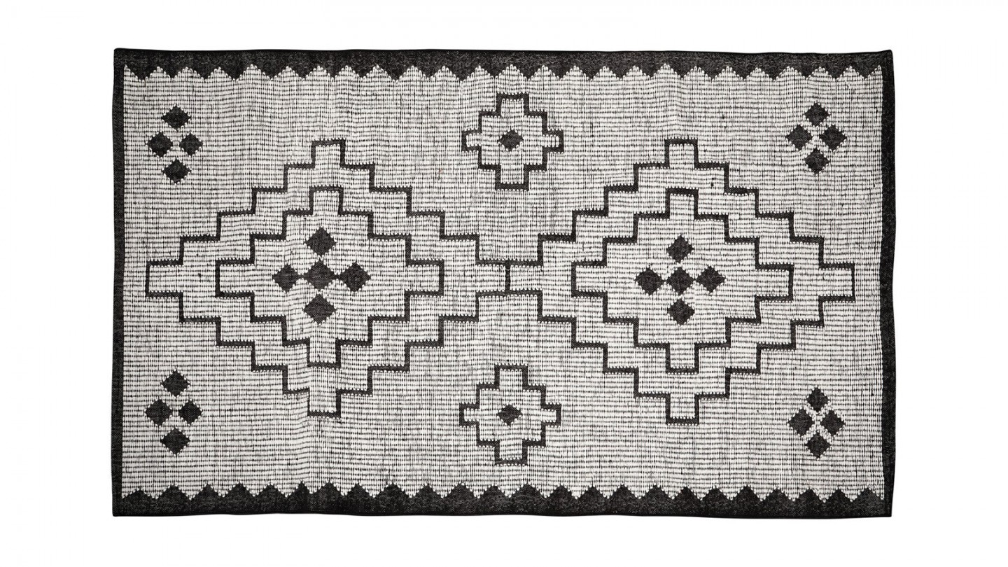 Tapis graphique en jute noir 160x230cm - Omari