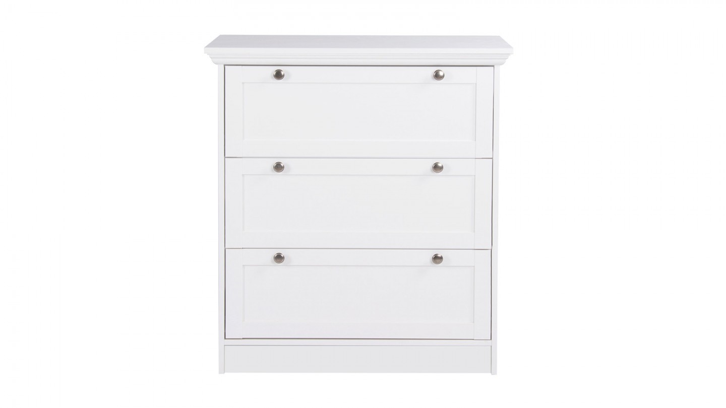 Commode 3 tiroirs blanche 80 cm - Alix