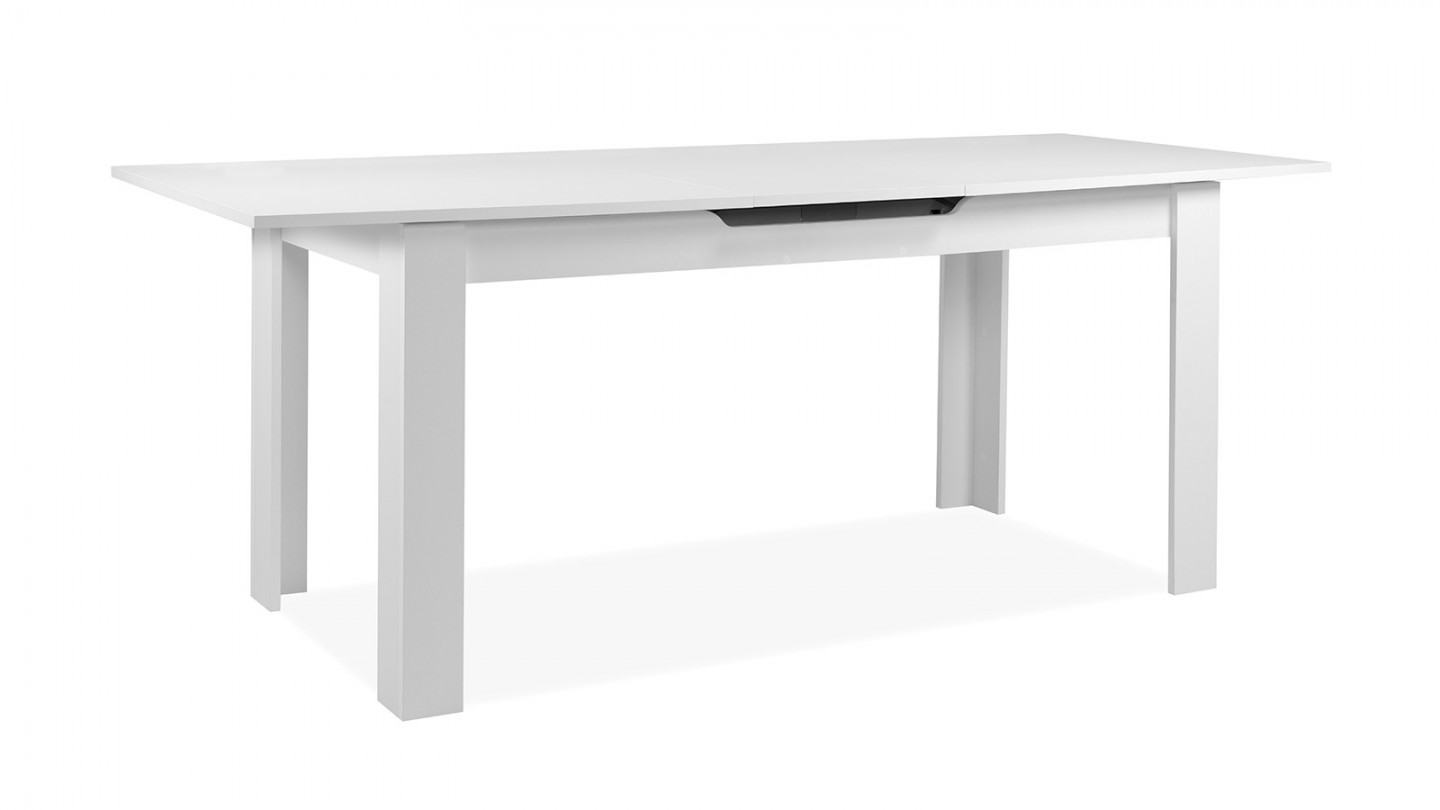 Table à manger extensible 6/8 personnes blanche 160/200 cm - Lars