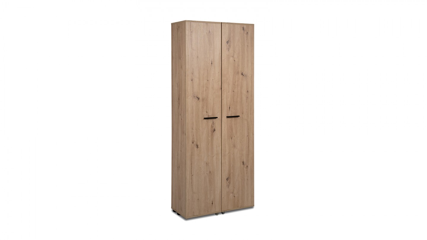 Armoire à chaussures 2 portes effet chêne 74 cm - Nuria