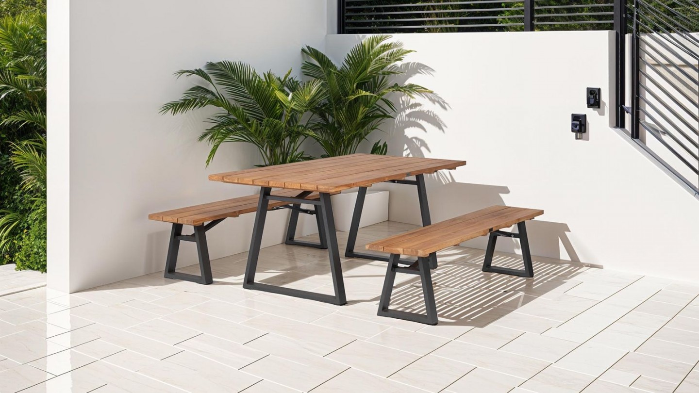 Table de jardin 185cm en teck - Sydney