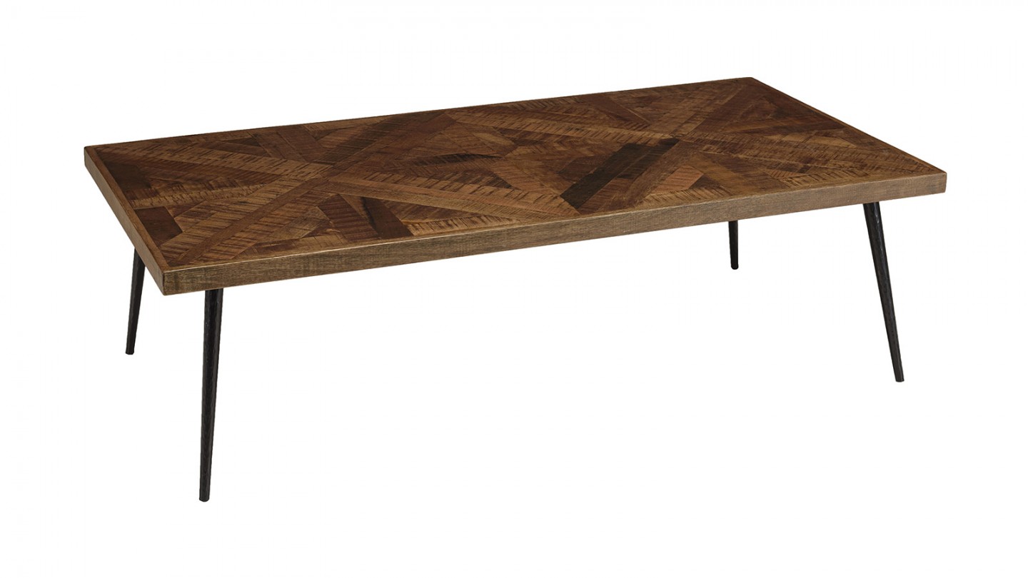 Table basse rectangulaire 135cm en bois recyclé - Kiara