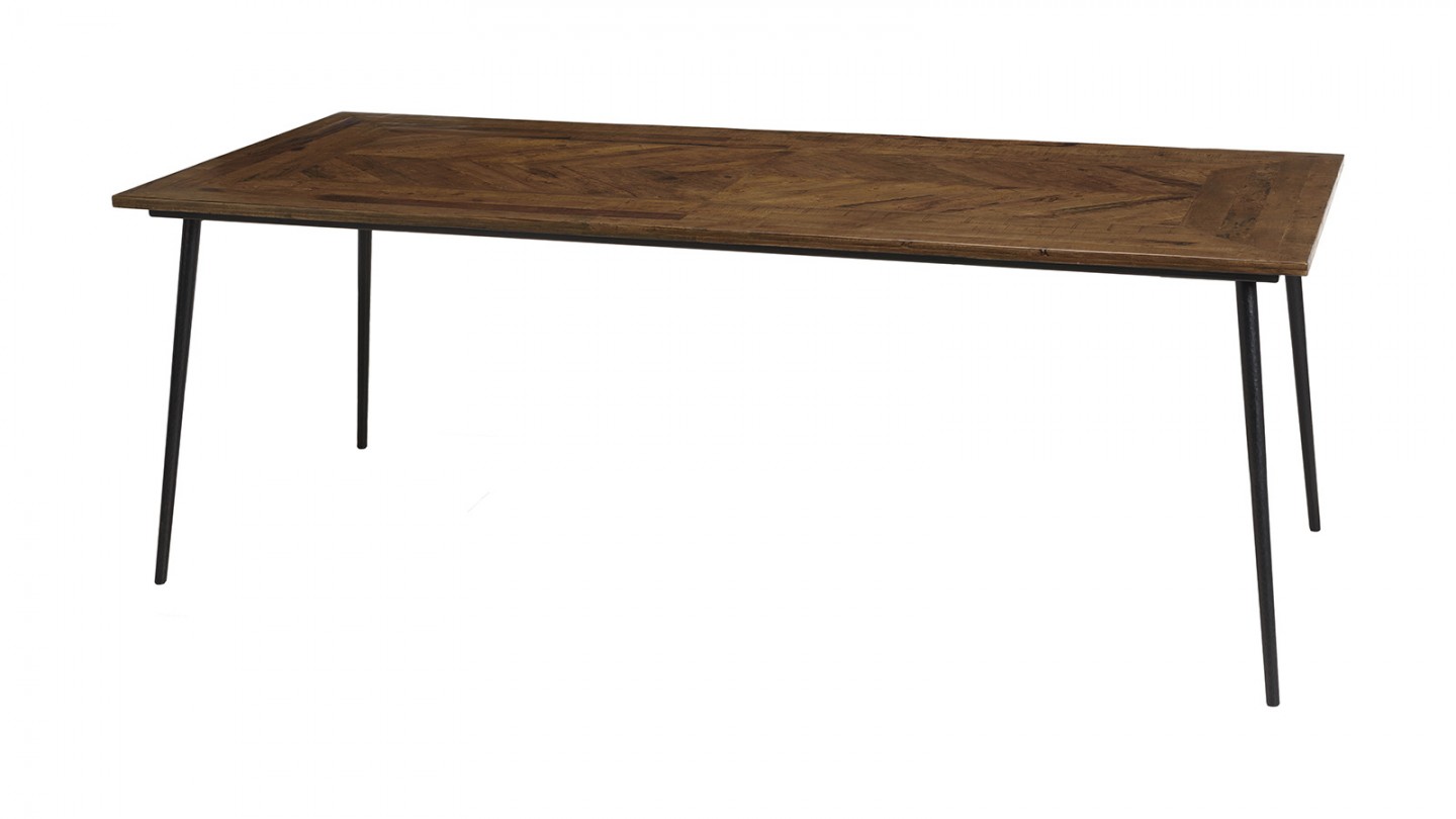 Table à manger rectangulaire en bois recyclé 220cm - Kiara