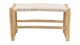 Banc en teck naturel assise en macramé blanc 80 cm - Will