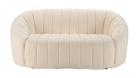 Canapé 2 places en tissu bouclette beige - Leopold