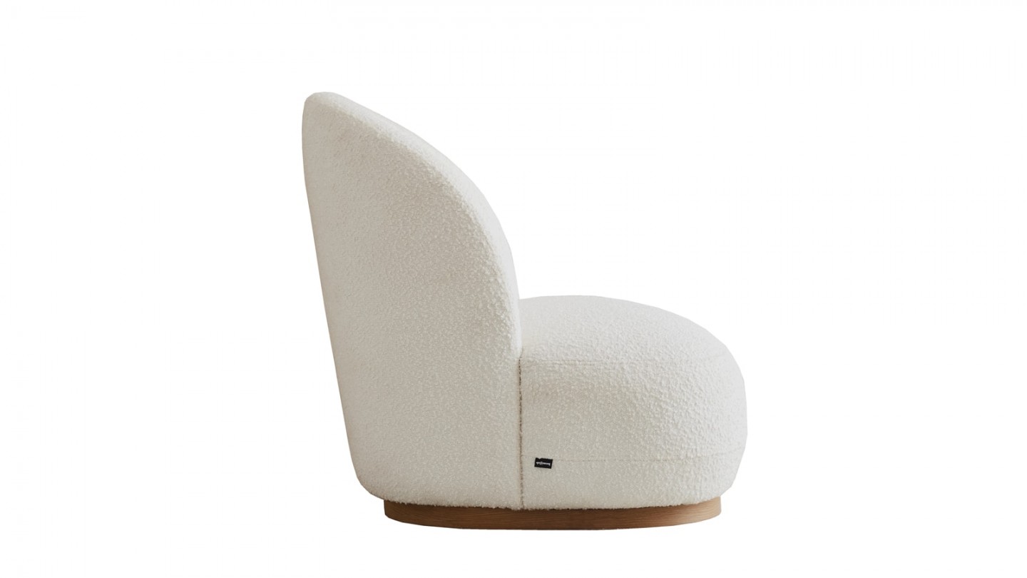 Fauteuil en tissu bouclette écru - Colette