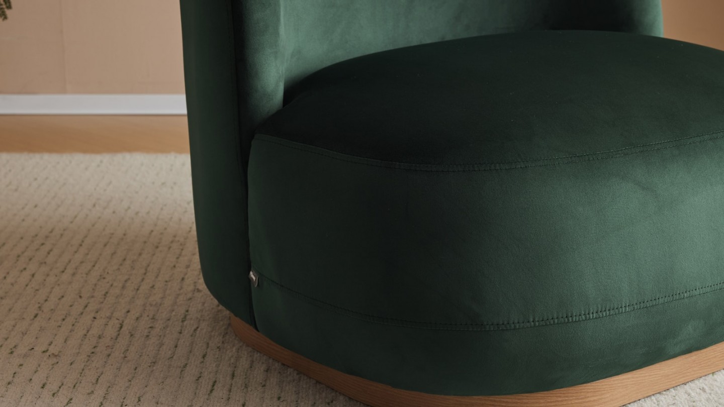 Fauteuil en velours vert - Colette