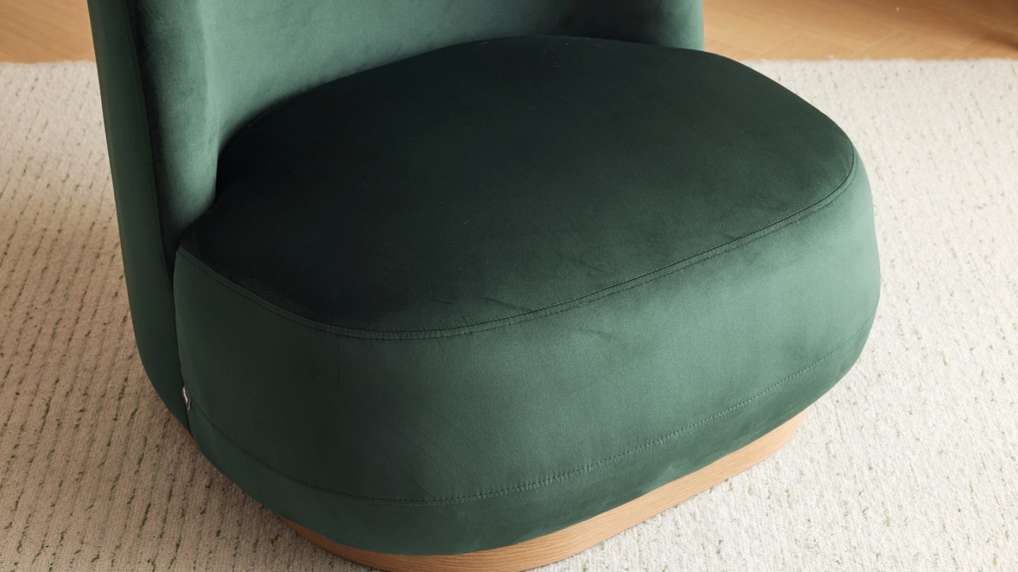 Fauteuil en velours vert - Colette