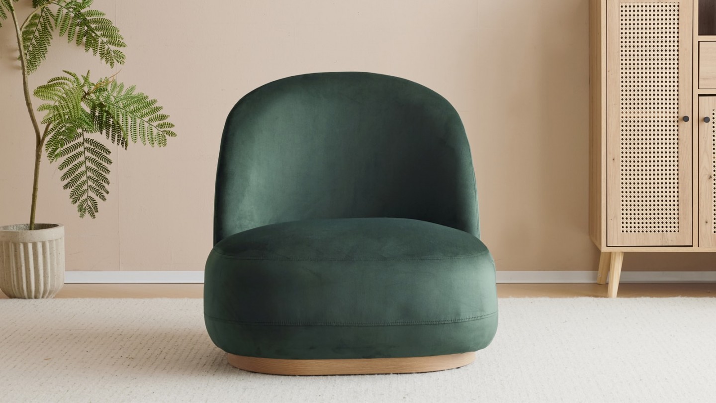 Fauteuil en velours vert - Colette