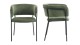 Lot de 2 fauteuils de table en velours côtelé vert, piètement chromé - Malone