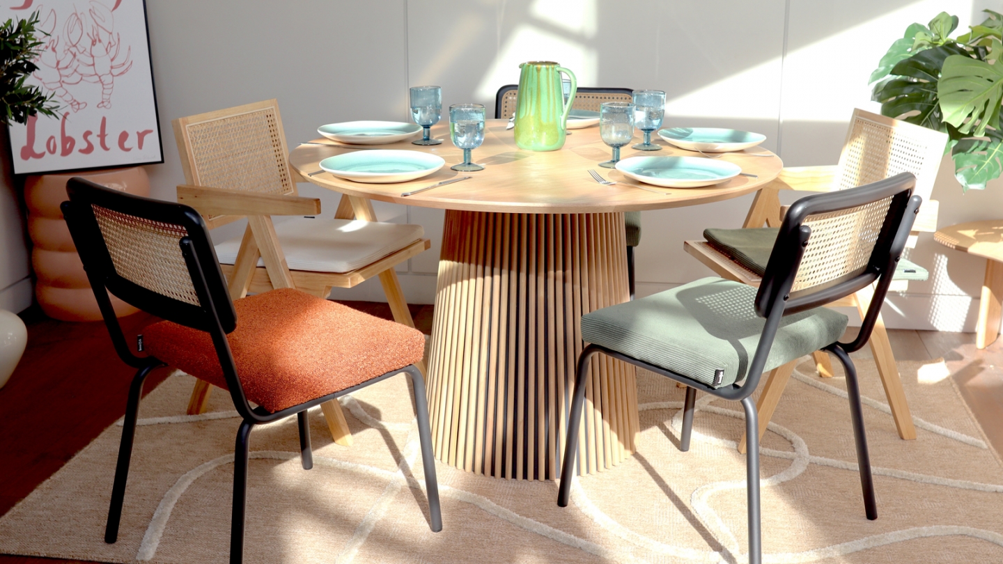 Table à manger ronde en bois 4 personnes - diamètre 120 cm - Ada