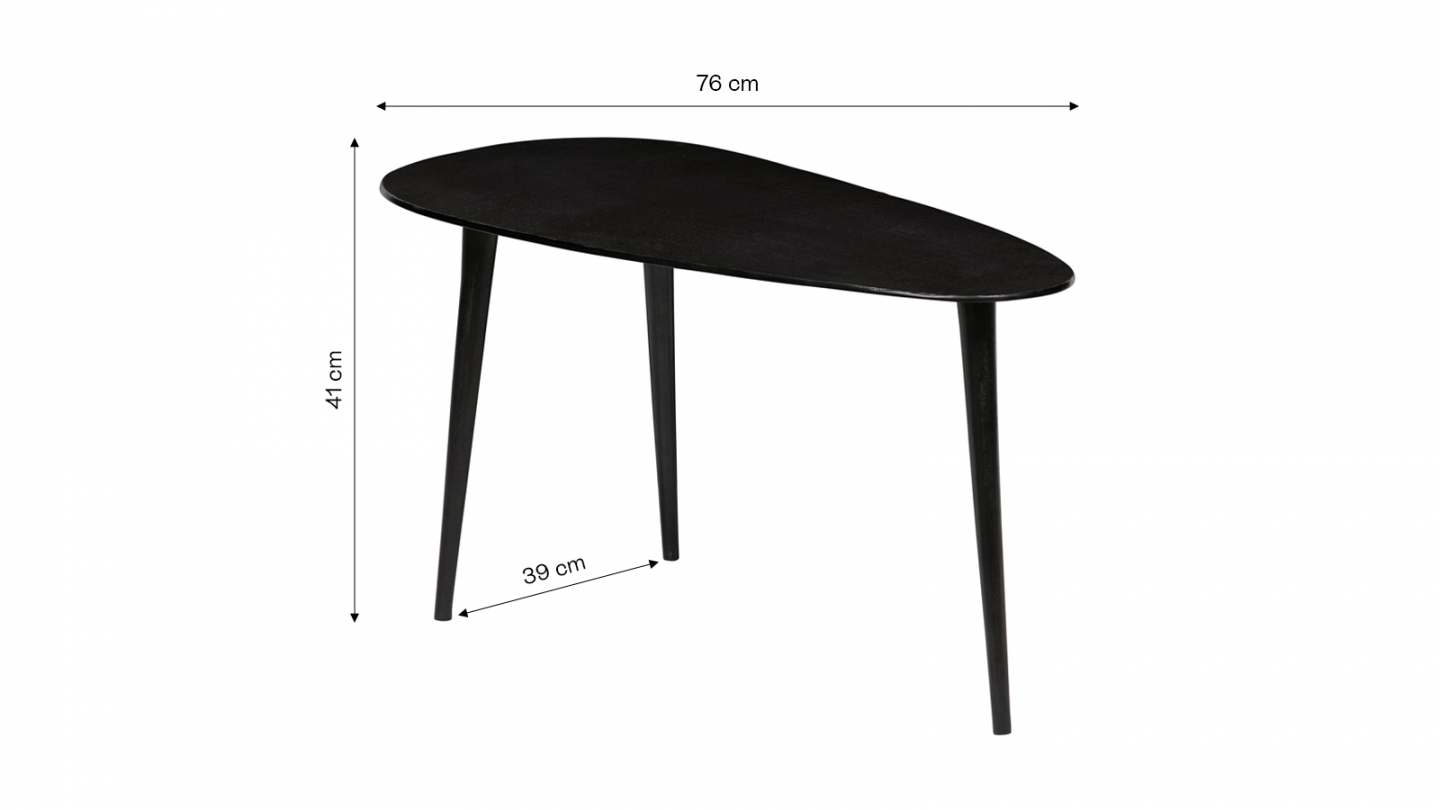 Lot de 2 tables gigognes en métal noir - Collection Abby - BePureHome