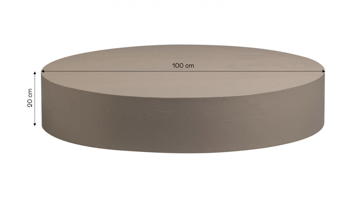 Table basse ronde grège 100cm - Shield