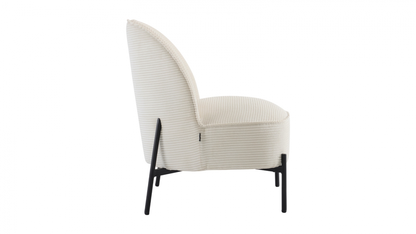 Fauteuil en velours côtelé beige - Basile