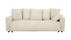 Canapé convertible 3 places en velours côtelé beige avec coffre de rangement - Uma