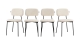 Lot de 4 chaises en velours côtelé beige - Lorie