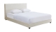 Lit adulte 160x200 cm avec tête de lit rembourrée en velours côtelé beige - William