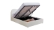 Lit coffre adulte 140x190 cm avec tête le lit arrondie en velours beige - Suzon