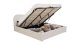 Lit coffre adulte 180x200 cm avec tête le lit arrondie en velours beige - Suzon