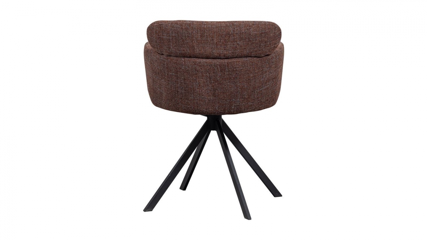 Fauteuil de table pivotant en tissu noisette - Fenne