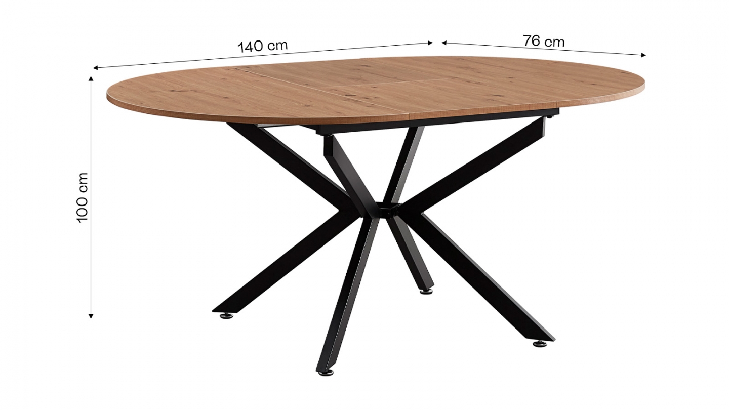 Table à manger extensible effet bois 100/140 cm - Marius