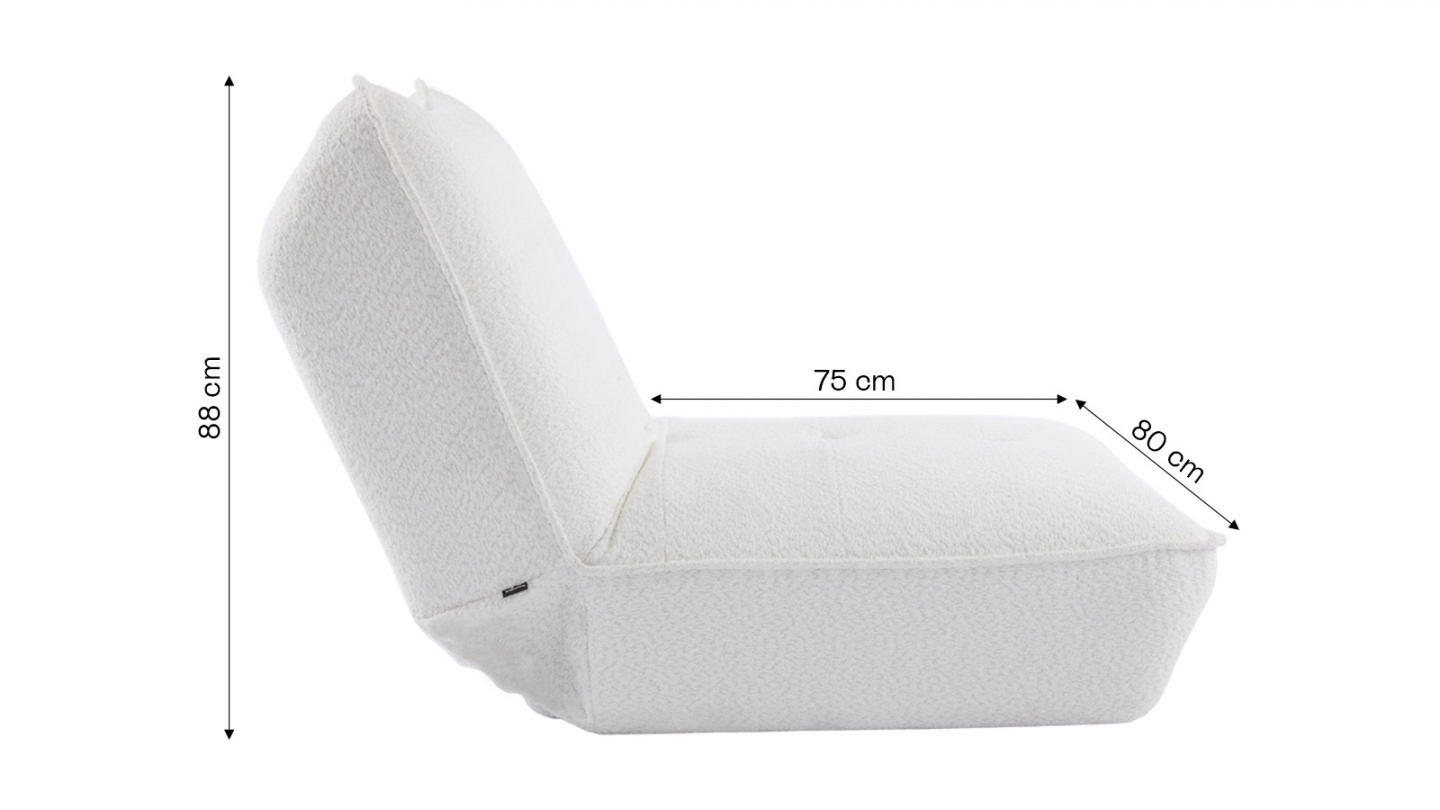 Fauteuil lounge en tissu bouclé beige - Matis