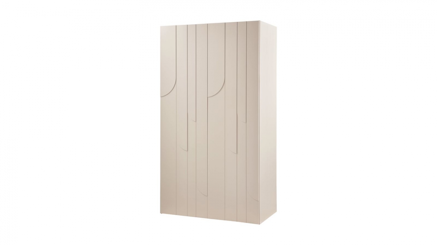 Buffet haut 2 portes en bois FSC beige 110 cm - Rain