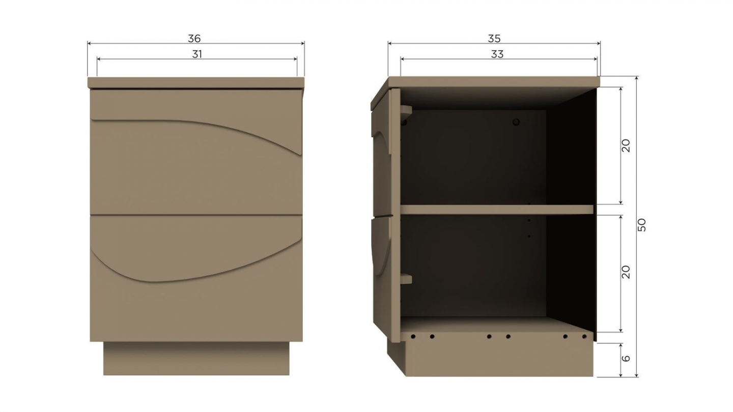 Table de chevet en pin FSC marron - Teo