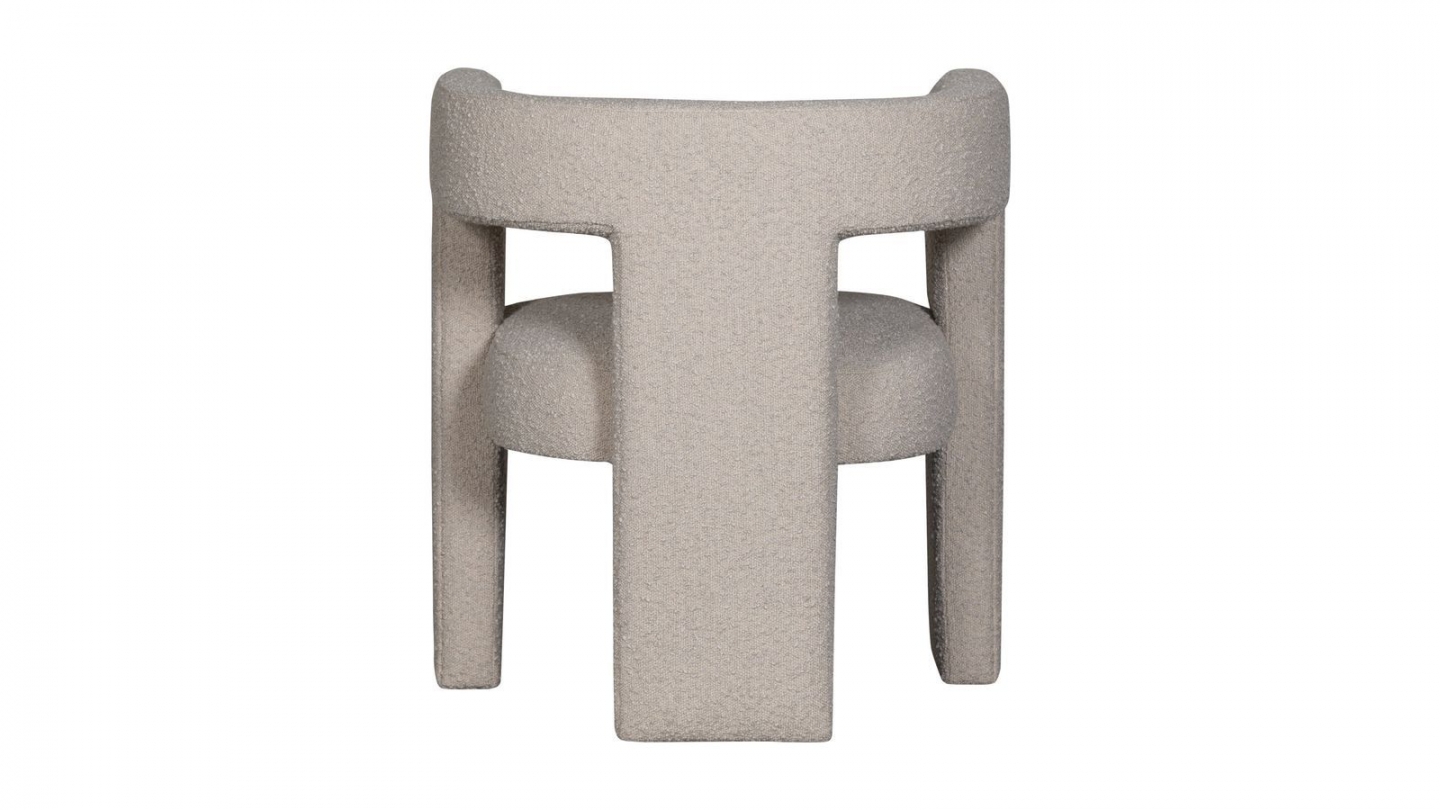 Fauteuil en tissu bouclé beige - Tiwa