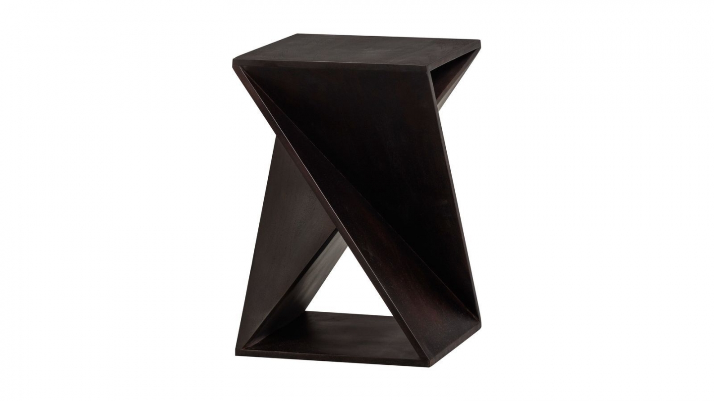 Table d'appoint en bois marron foncé 41 cm - Ikem