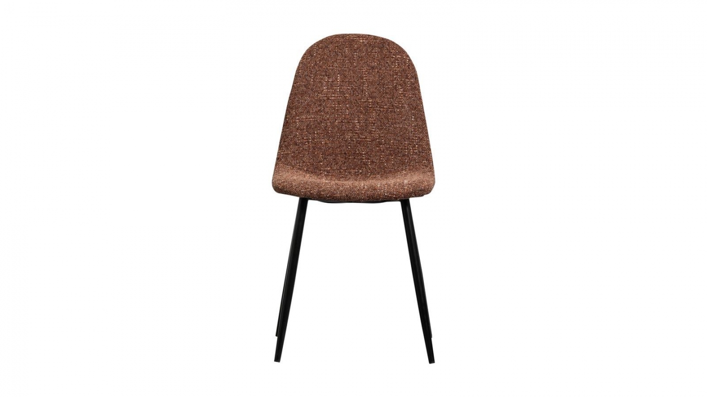 Lot de 2 chaises de salle à manger en tissu chenille marron - Marije