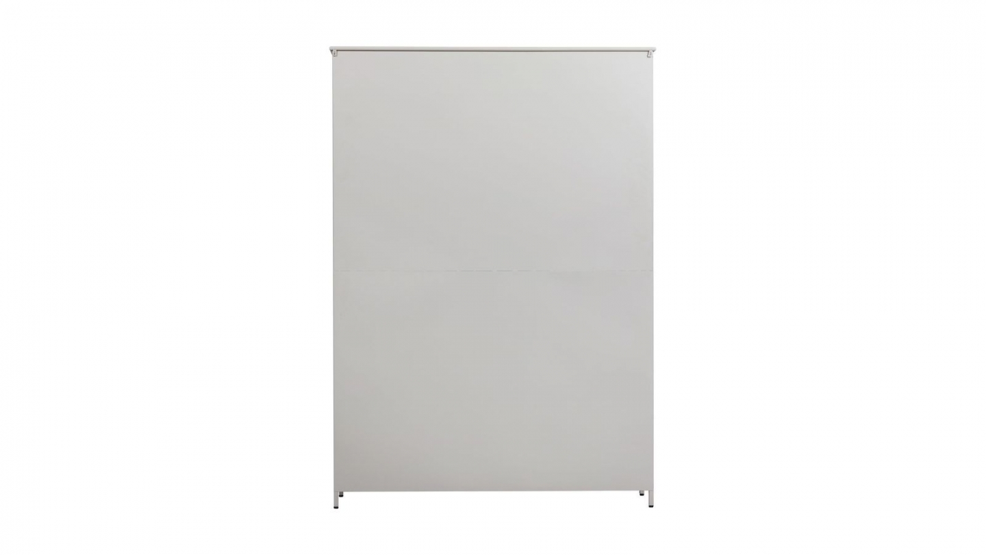 Vaisselier 3 portes en métal beige sable 142 cm - Exhibit