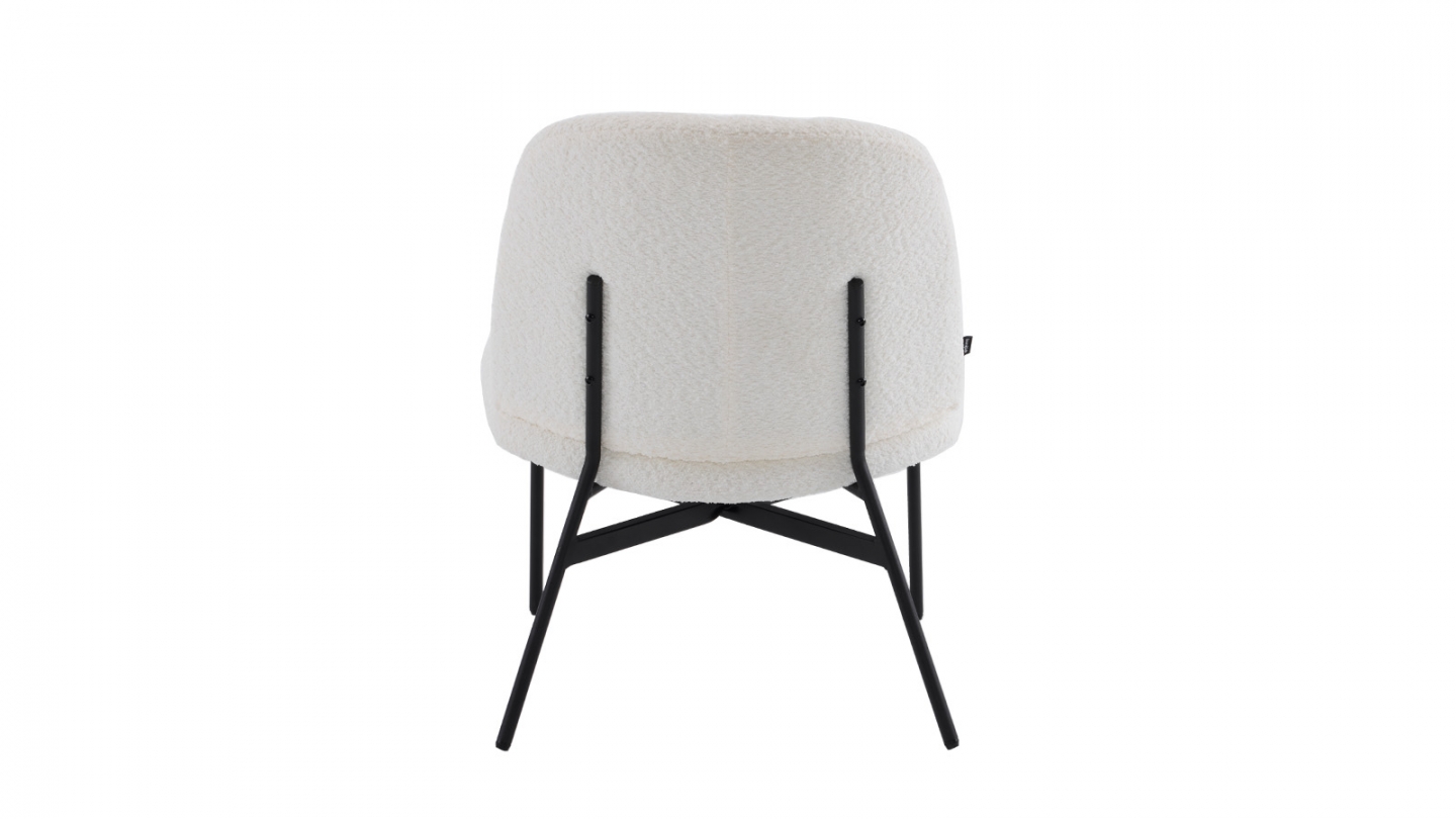 Fauteuil en tissu bouclé beige - Petra