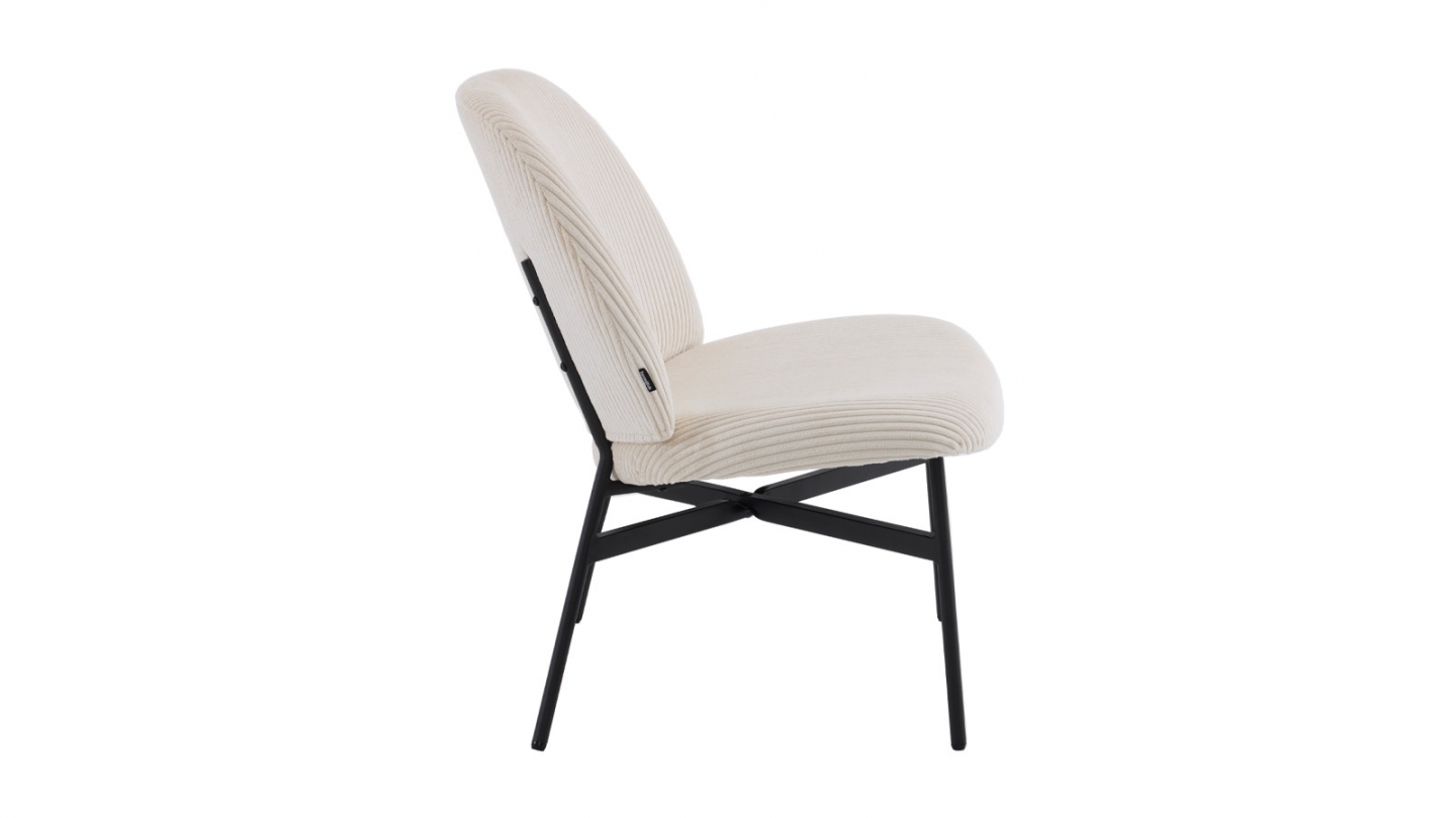 Fauteuil en velours côtelé beige - Petra