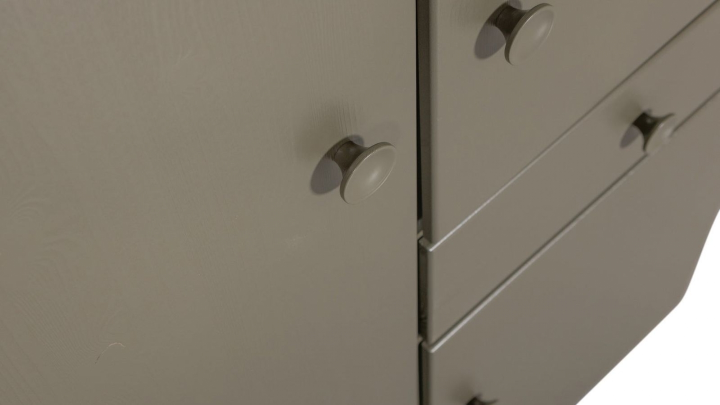Armoire 4 portes 1 tiroir en bois FSC vert kaki 107 cm - Alfie