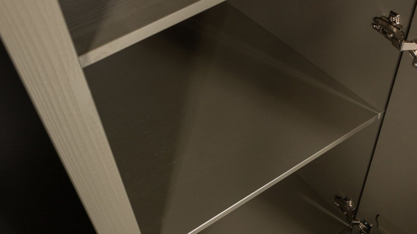 Armoire 4 portes 1 tiroir en bois FSC vert kaki 107 cm - Alfie