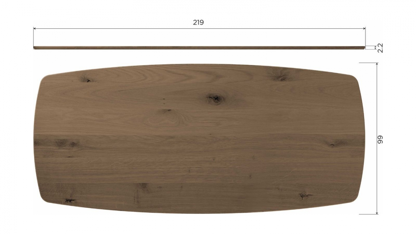 Table à manger ovale en bois foncé FSC 220 cm - Tablo