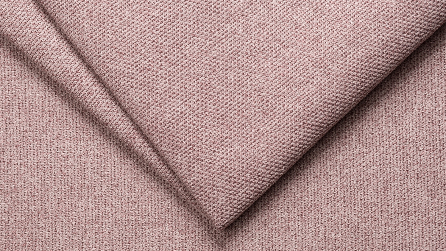 Canapé d'angle convertible réversible 4 places avec coffre de rangement en tissu rose - Livia New