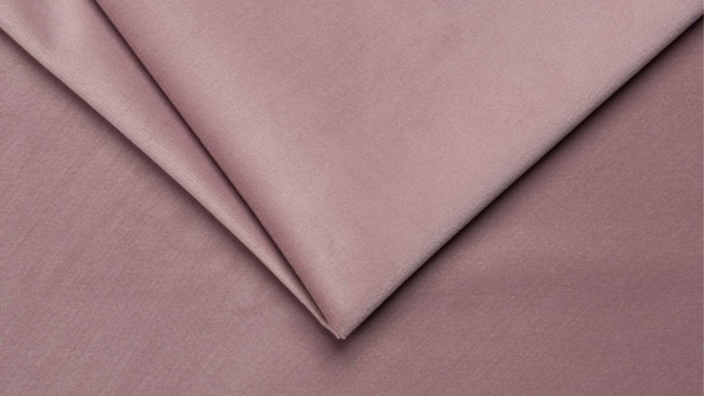 Canapé d'angle convertible réversible 5 places en velours rose pâle - Ouverture express - Couchage quotidien - Leandro