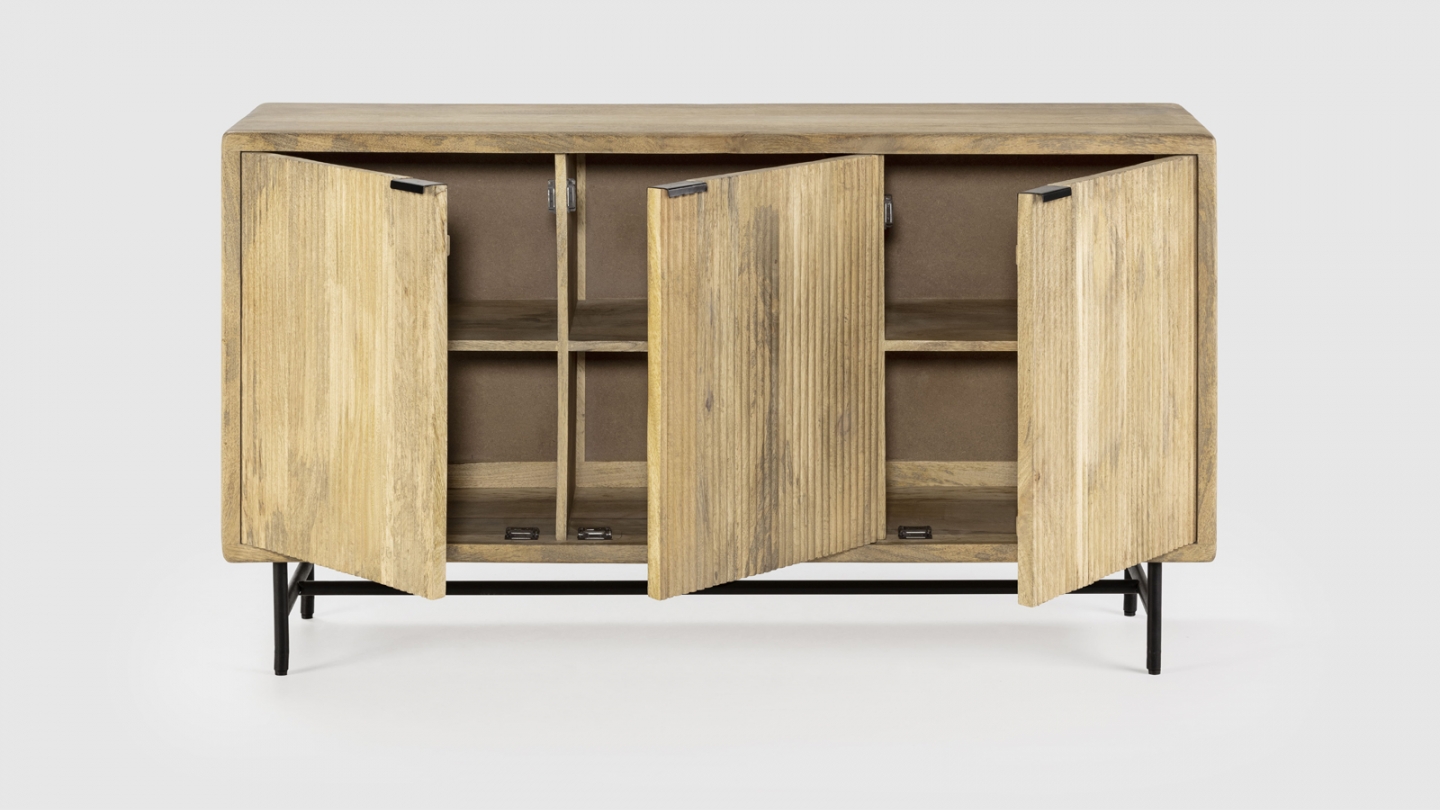 Buffet 3 portes en bois de manguier 150 cm - Sanja