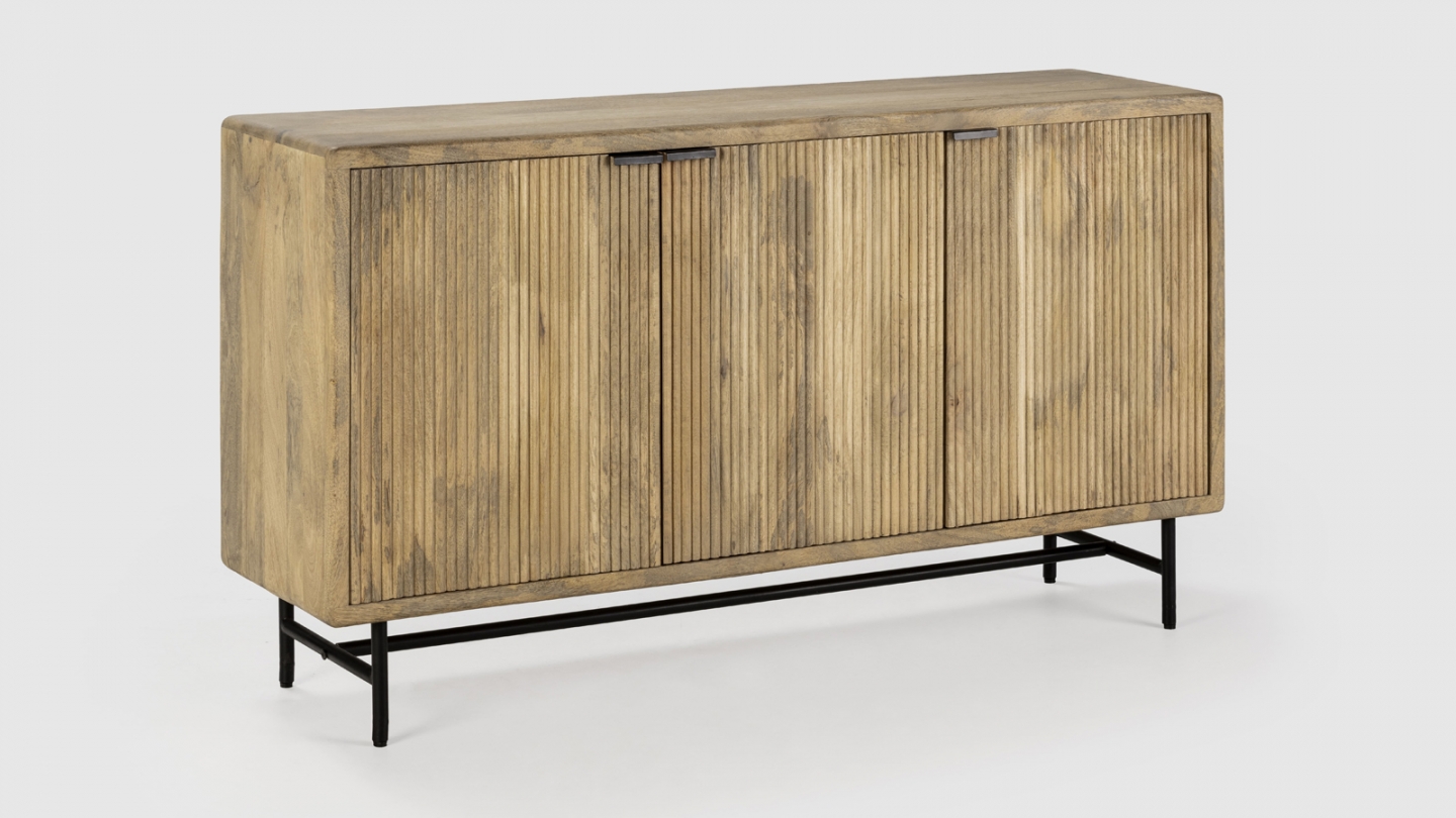 Buffet 3 portes en bois de manguier 150 cm - Sanja