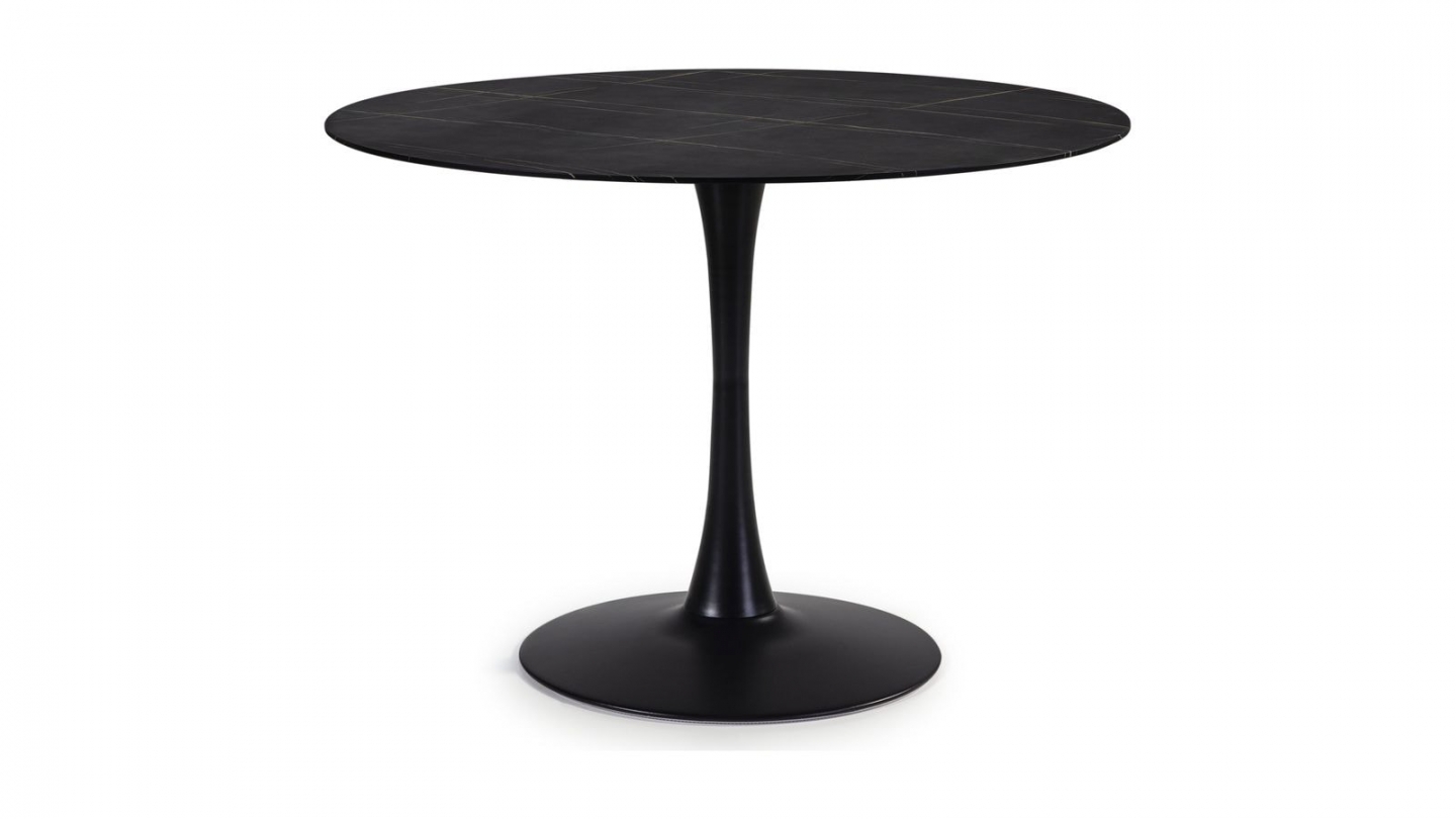 Table à manger ronde noire Ø110xH75 cm - Prima