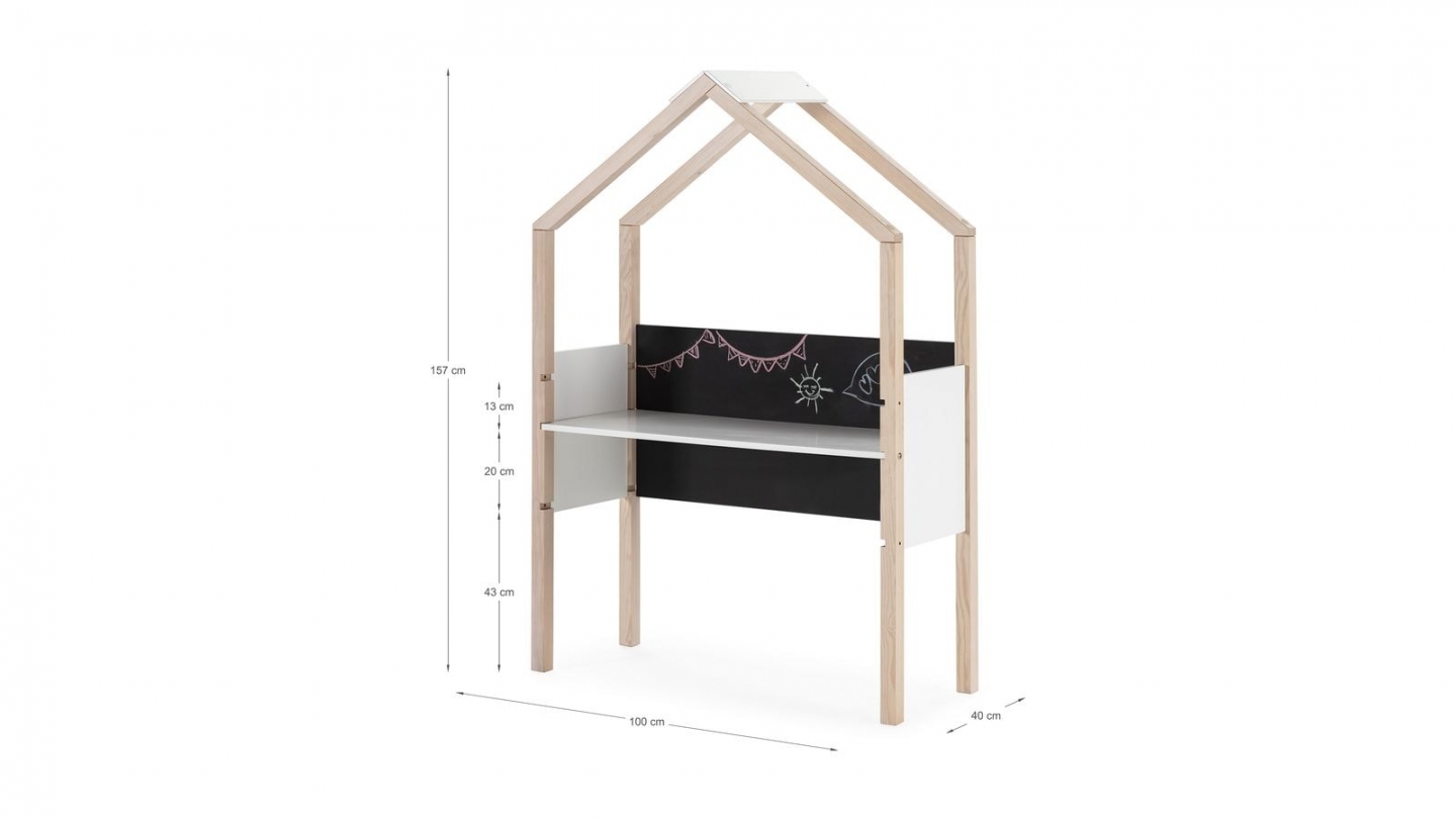 Bureau cabane pour enfant en bois 100 cm - Silia