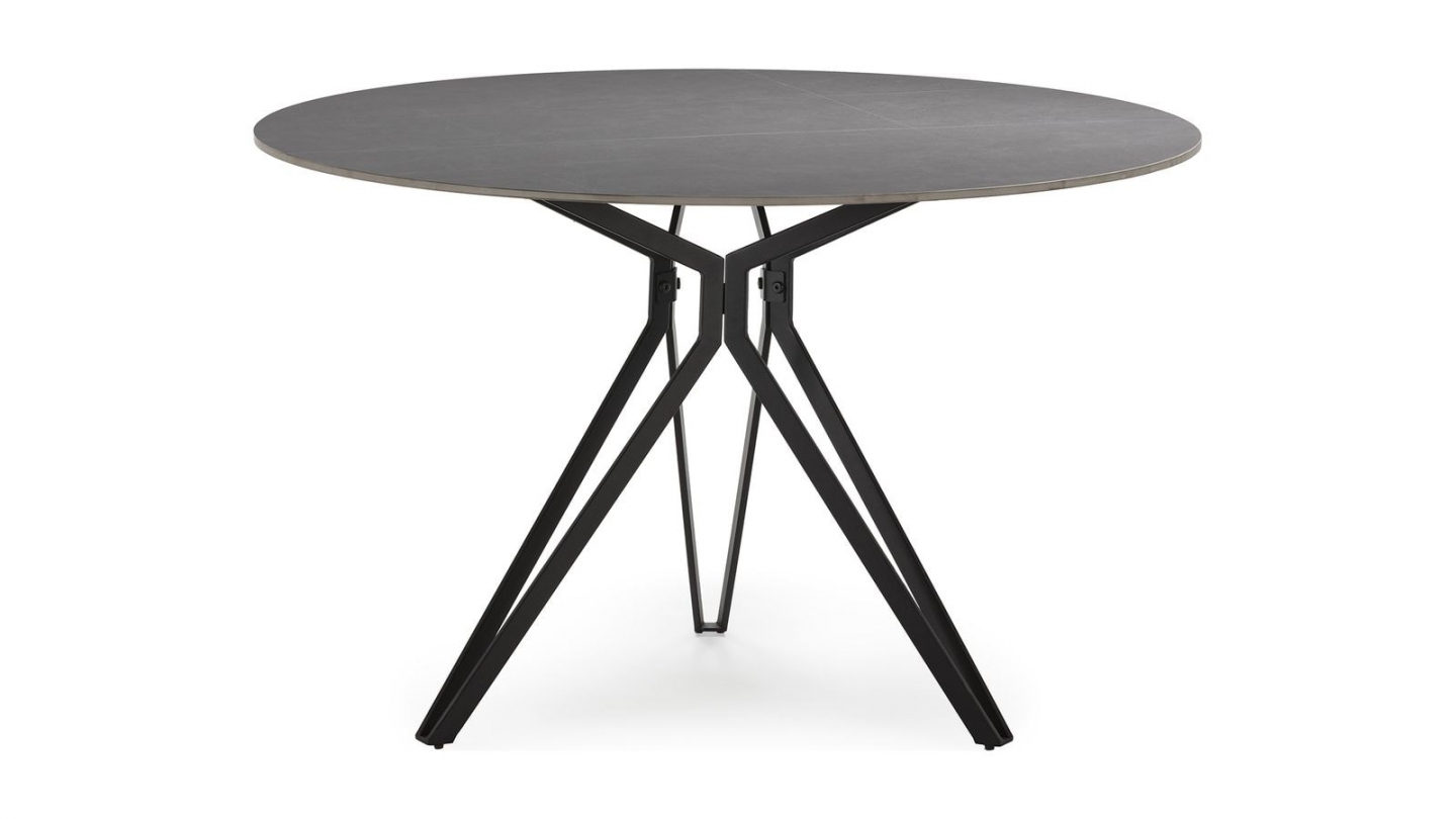 Table à manger ronde en céramique effet ardoise 4 pers. 120 cm - Cuma