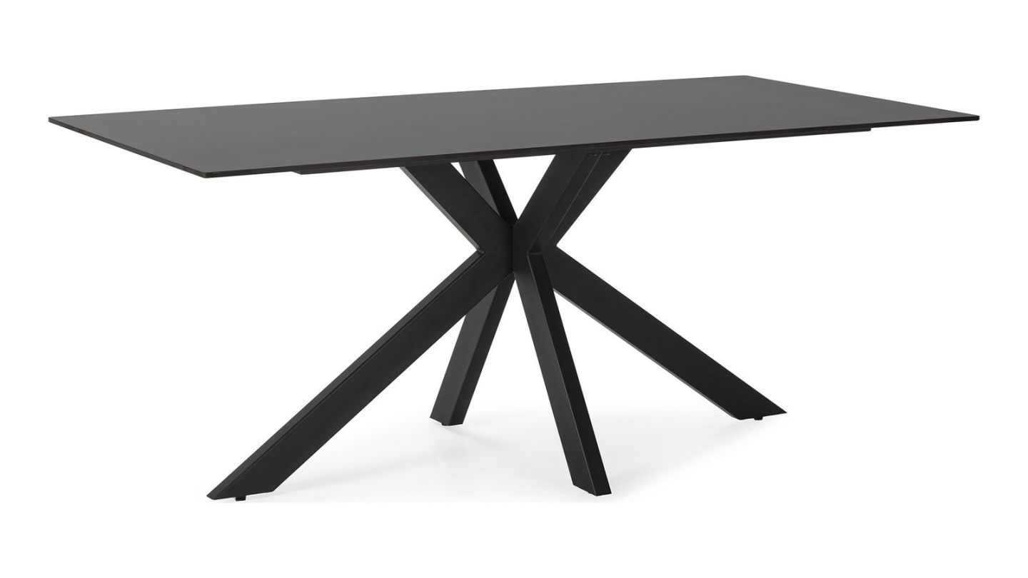 Table à manger rectangulaire en céramique noire 8 pers. 180 cm - Svenn