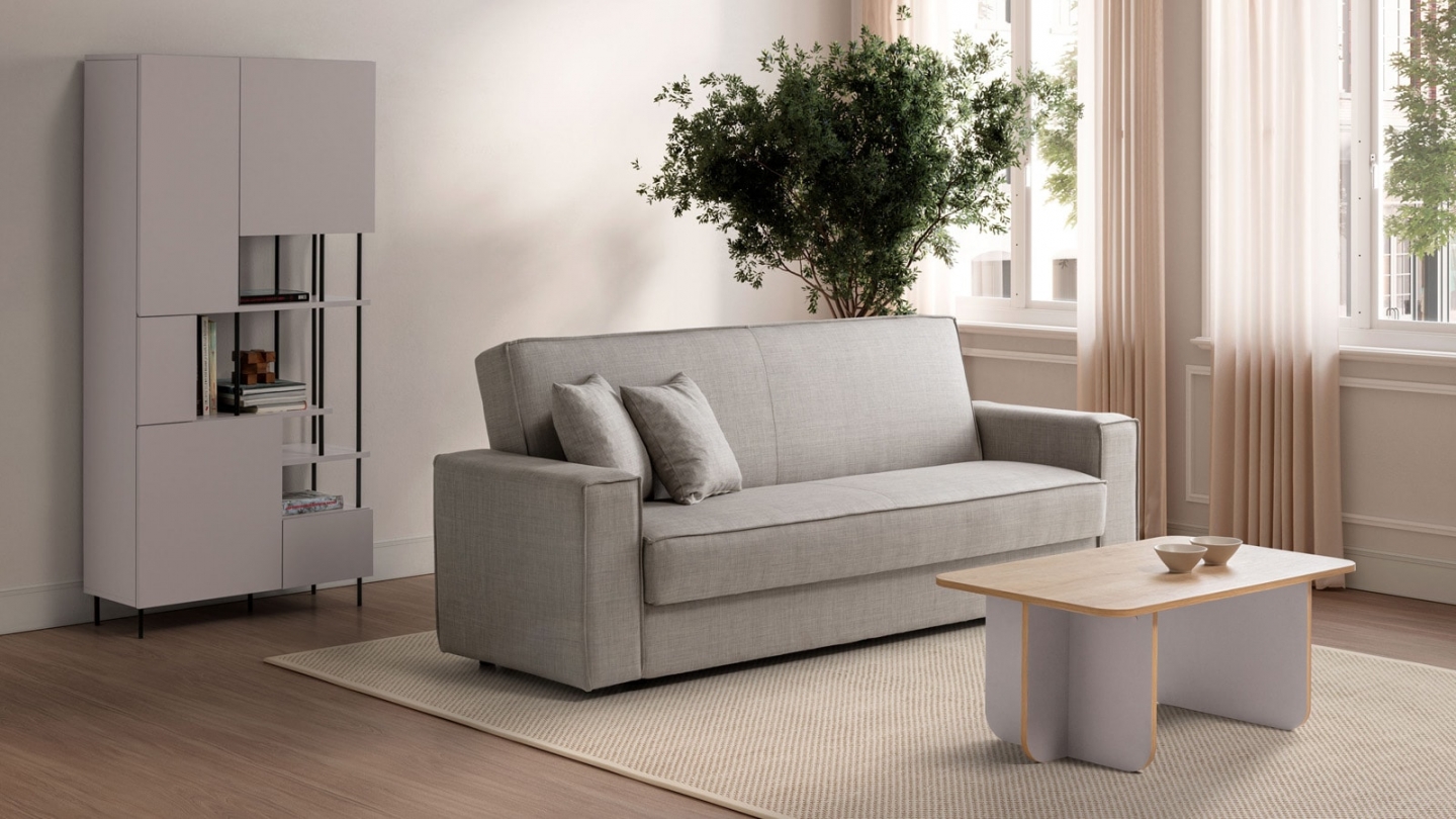 Blibliothèque 5 portes beige H175 cm - Lise