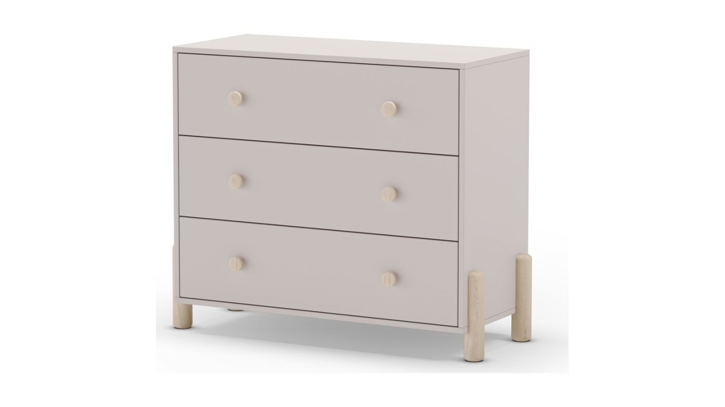 Commode enfant 3 tiroirs en bois beige 90 cm - Bastien