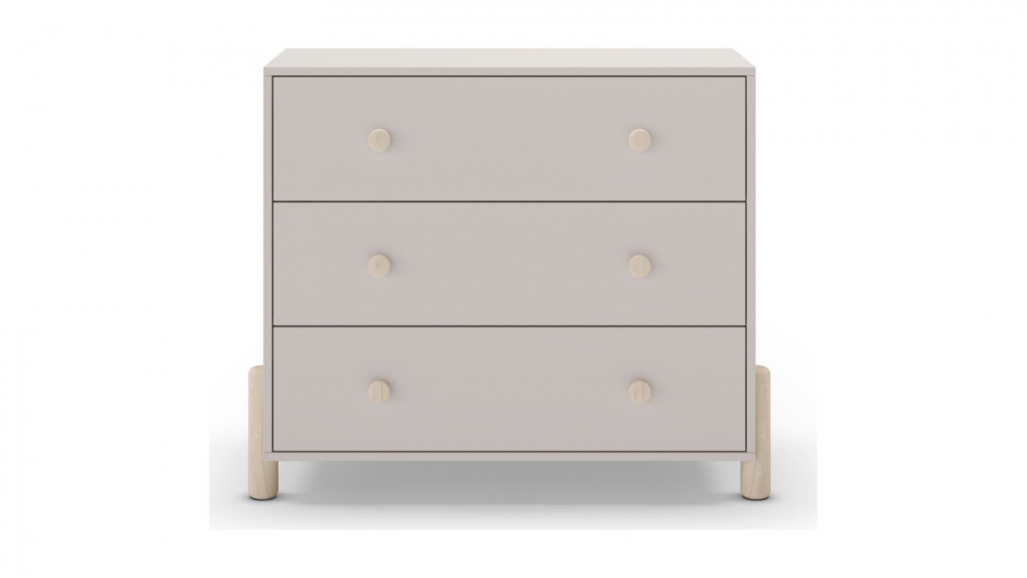 Commode enfant 3 tiroirs en bois beige 90 cm - Bastien