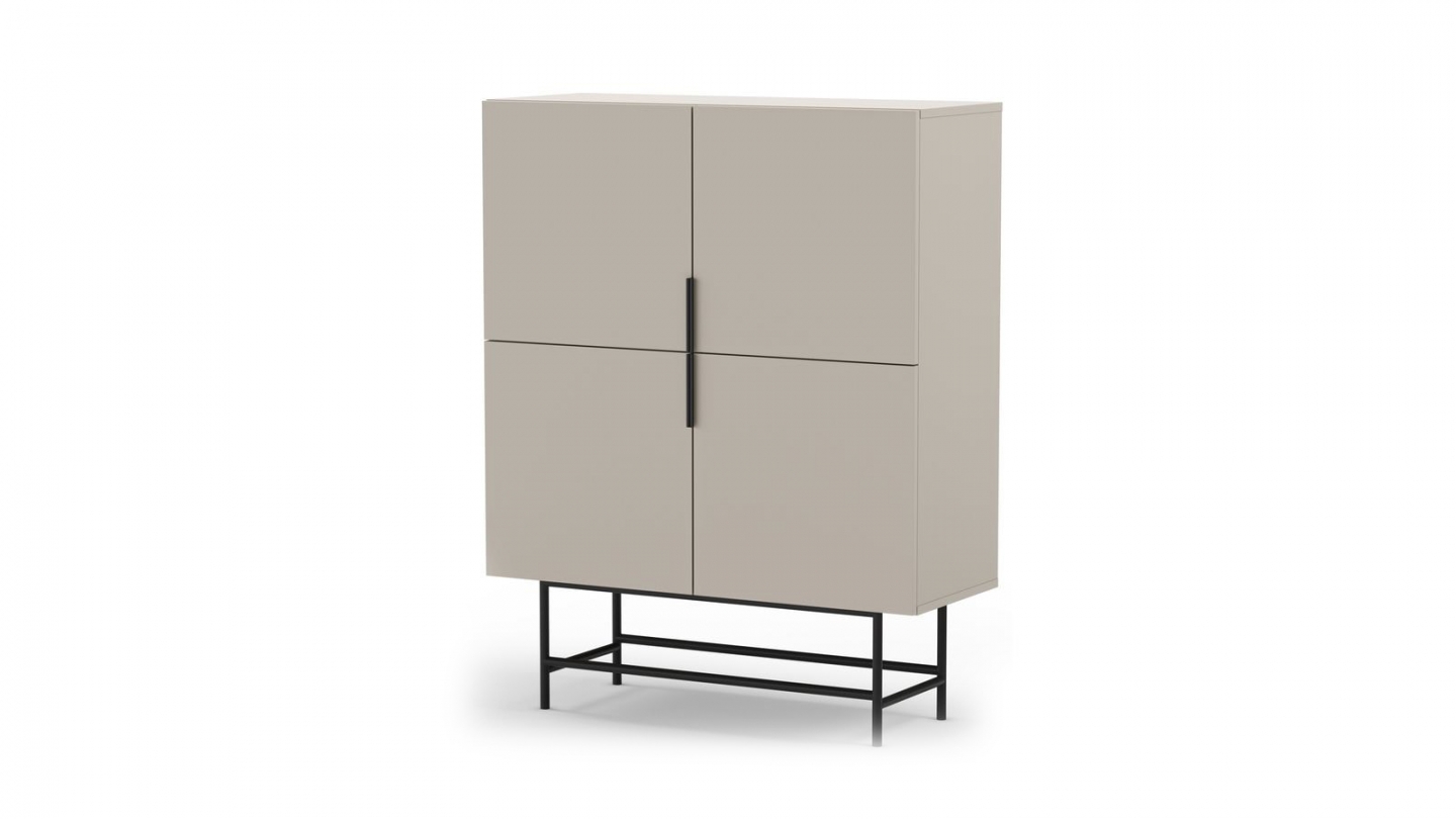 Buffet 4 portes beige 100 cm - Clea