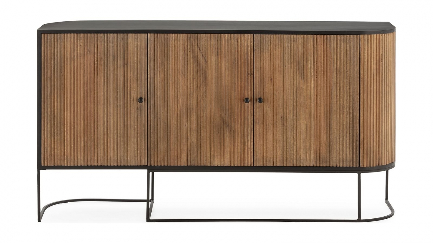 Buffet 3 portes en bois de manguier 165 cm - Cyrus